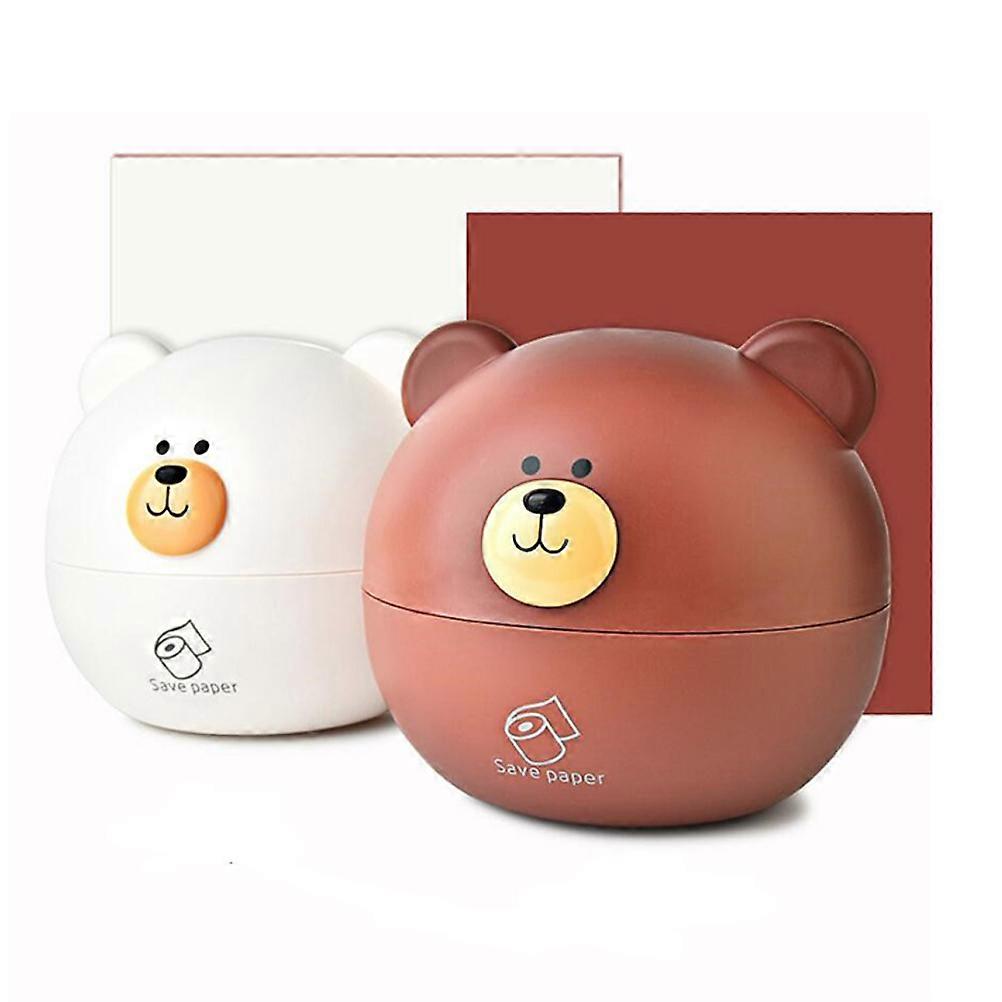 Napkin Storage Container Cartoon Bear Tissue Box for Holding Paper 2Pcs Brown