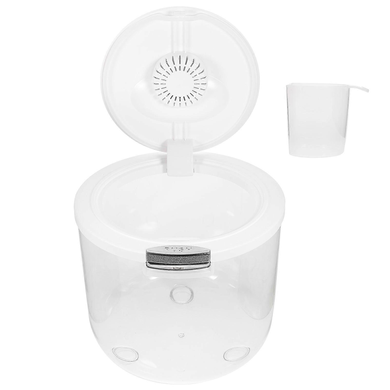 White Reusable Grain Storage Bucket for Storage Use 5Kg Rice Dispenser