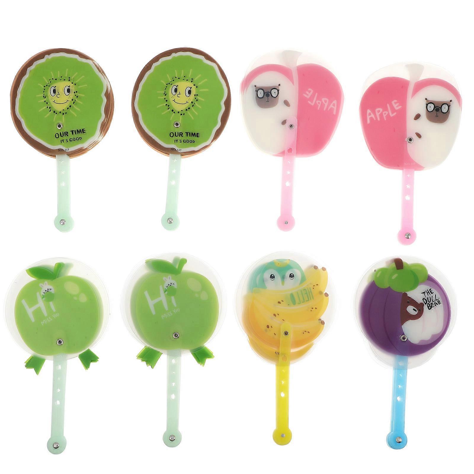 Plastic Folding Fan Fruit Pattern for Cooling Use 24Pcs Summer Fashion Fan
