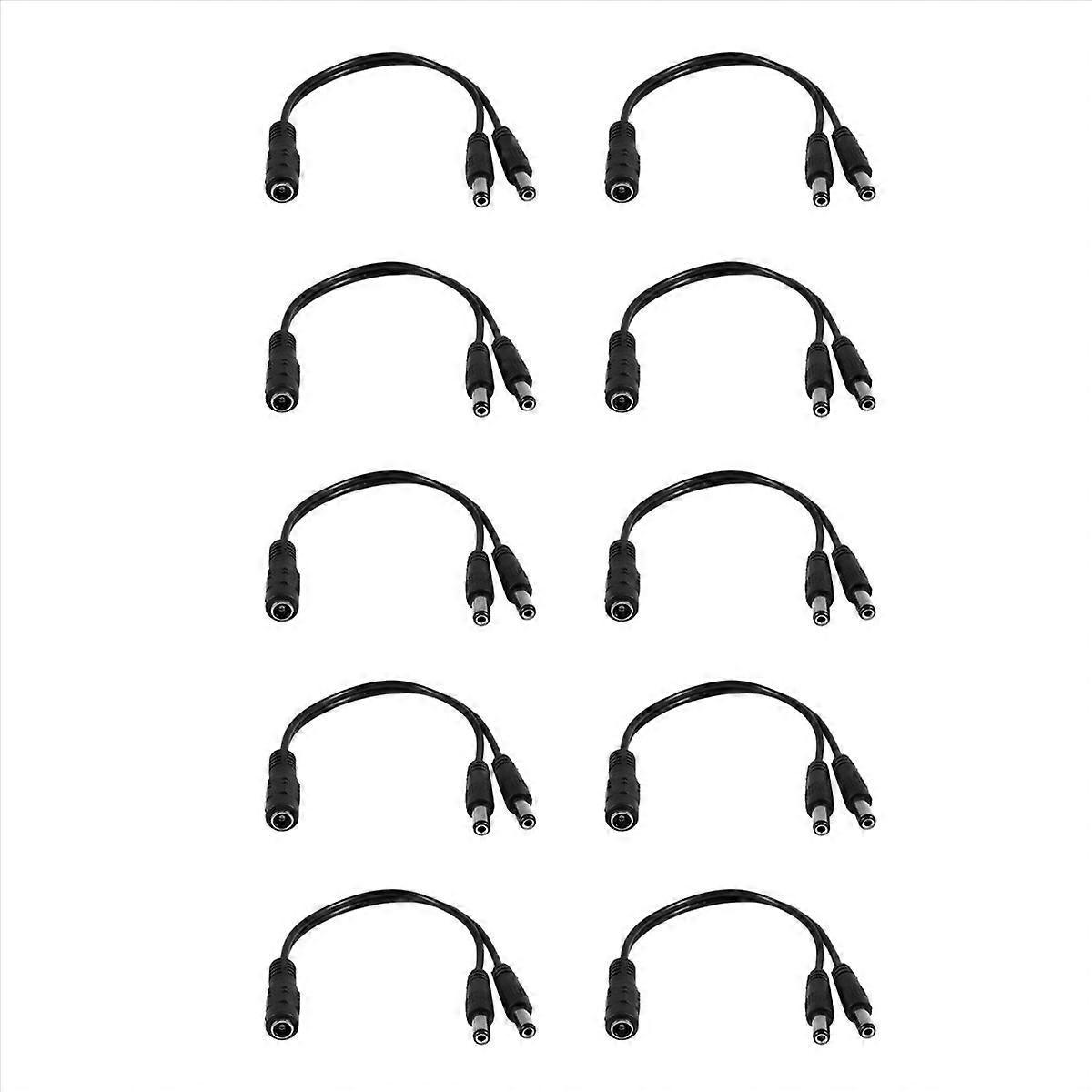 5.5x2.1mm 1 to 2 M/F DC Power Splitter Cable for Security CCTV Camera