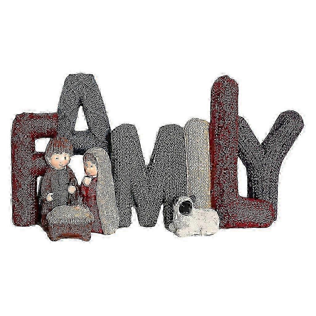 Resin Nativity Scene Set with Lamb Figurine, Christmas Home Decor for Tabletop Mantel Display