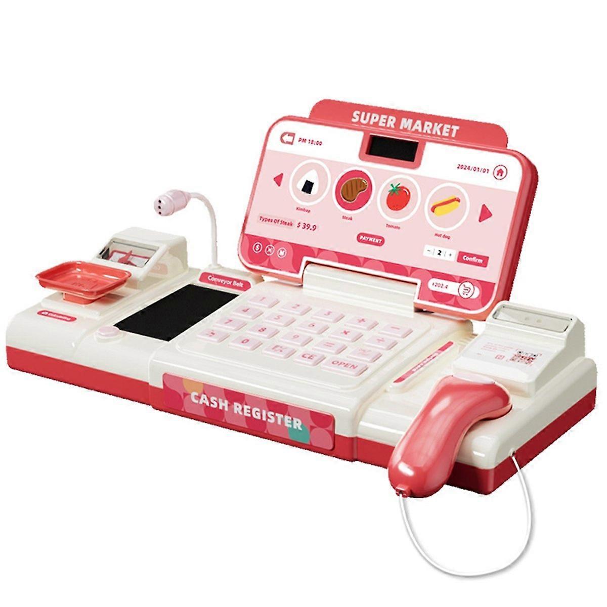 スーパーマーケットのレジ、ショッピング、認識玩具、子供用、ピンク