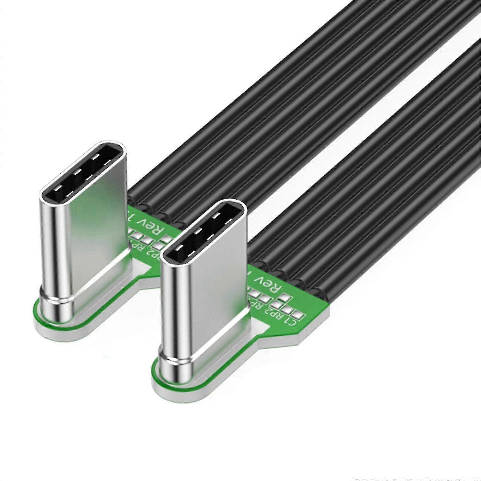 Flat Silicone Type C Cable with Angled Connectors Tight Space Charging Cord Various Devices