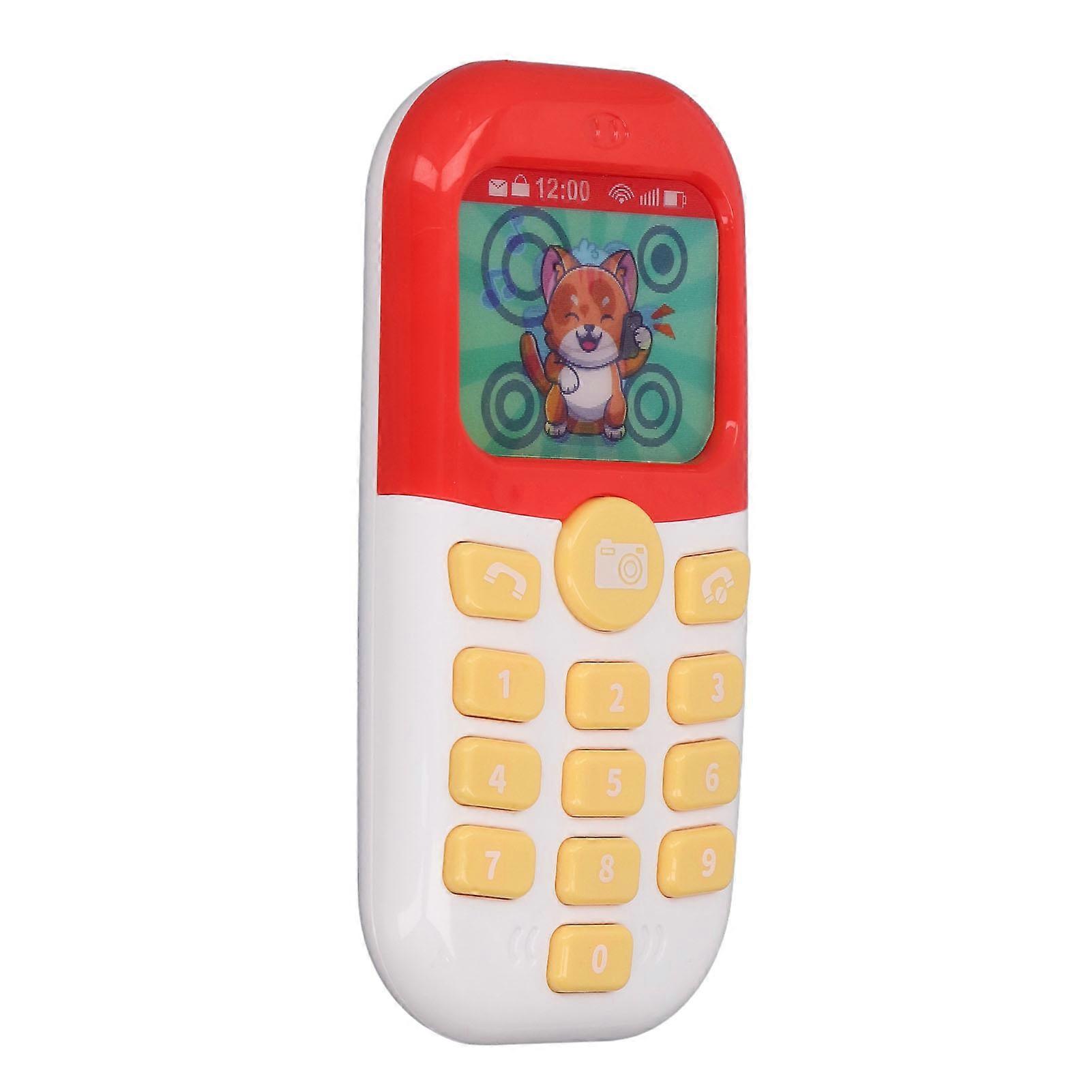 儿童手机玩具卡通动物轻音乐效果模拟手机早教益智玩具红色