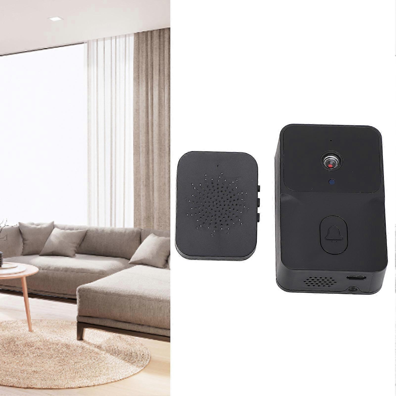 Wireless Video Doorbell Video Call Voice Changing 400mAh Battery Support for TUYA Security Visual Doorbell M6 Black for TUYA Version 