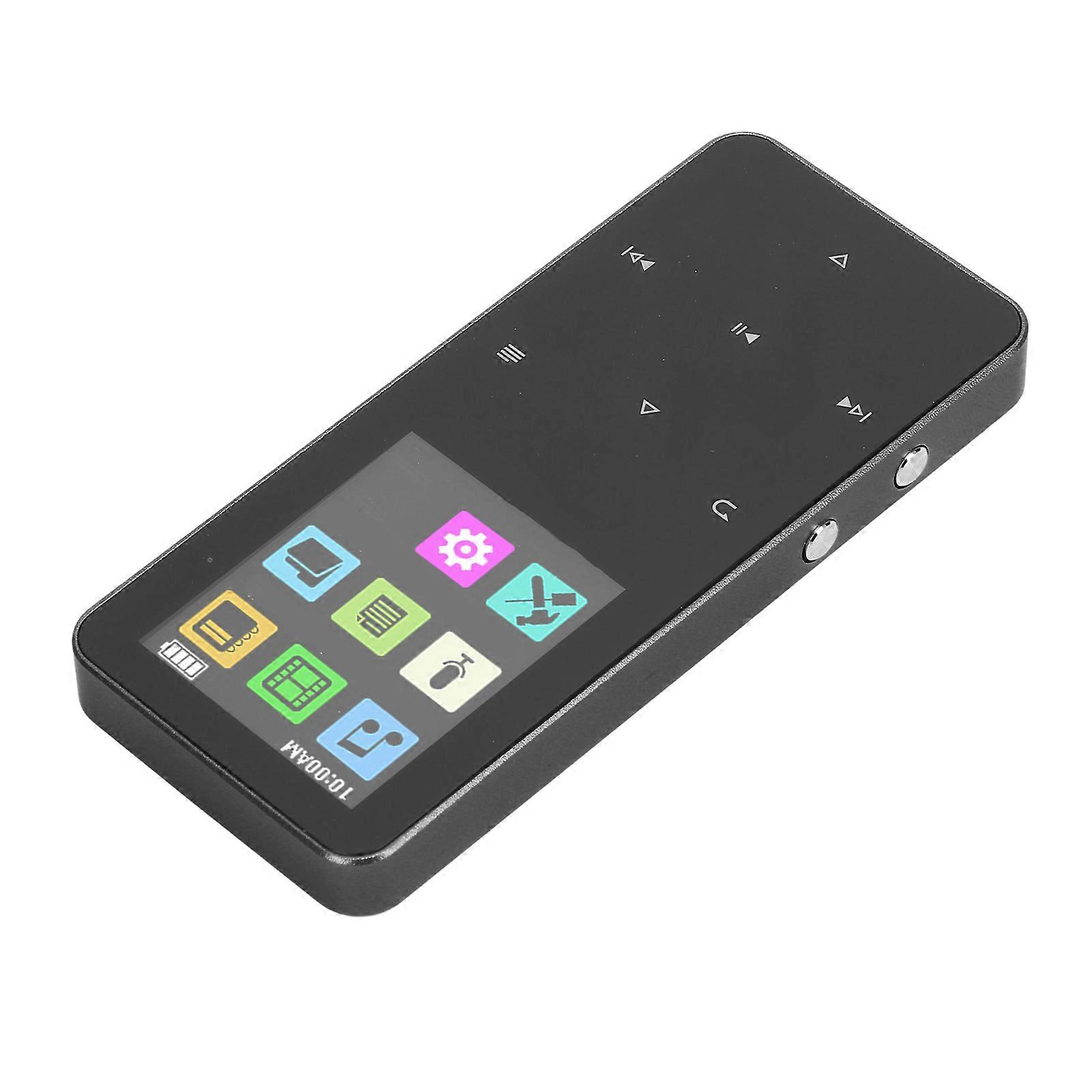 MP3 Player 1.8 Inch TFT Touch Screen HiFi Lossless Sound Bluetooth Electronic Book 8H Working Time MP3 Music Player for Daily Use Black 4GB