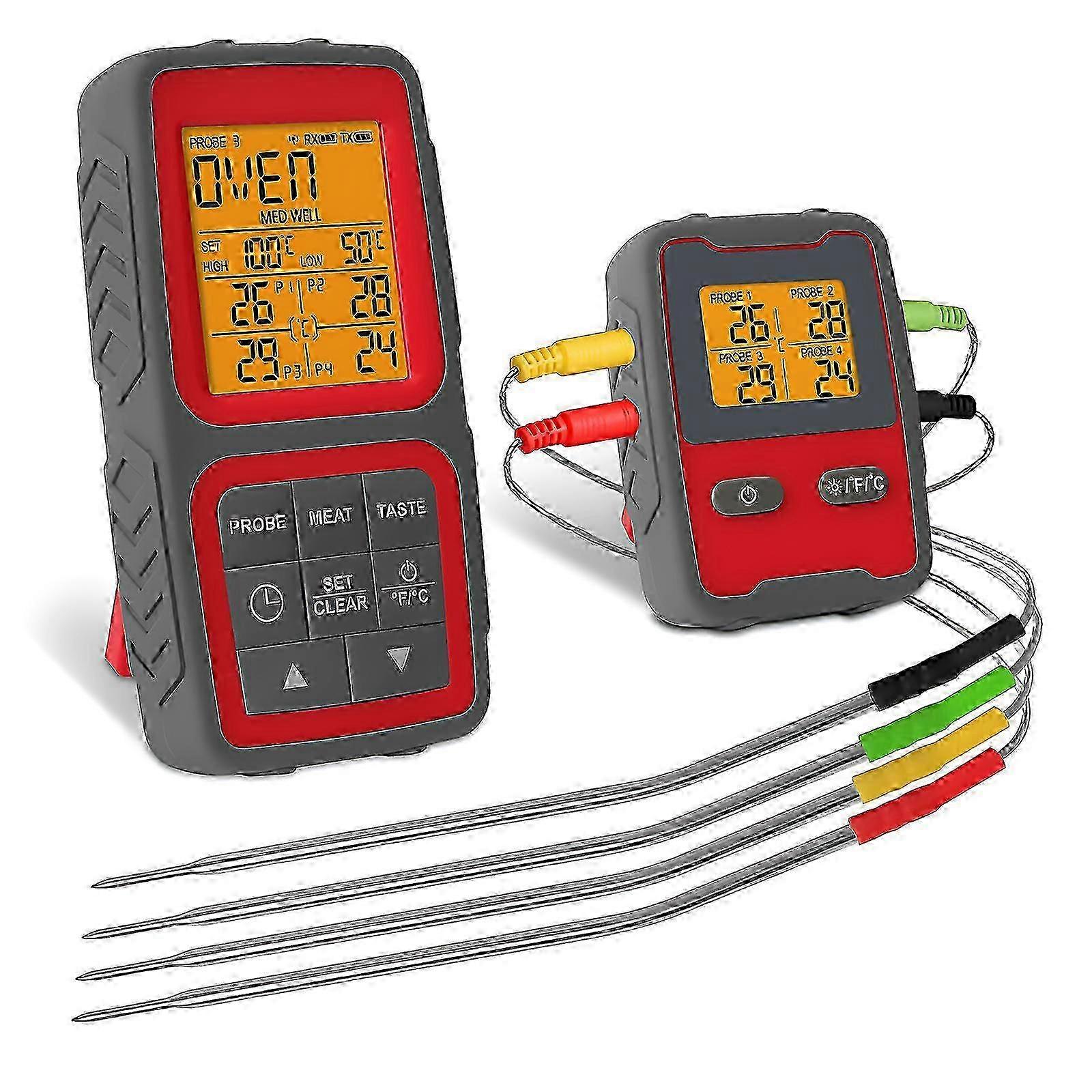 Smart Meat Thermometer Digital Wireless with Dual Probes Instant Read Magnetic Food Thermometer APP Control with Timing Alarm for Outside Grill B