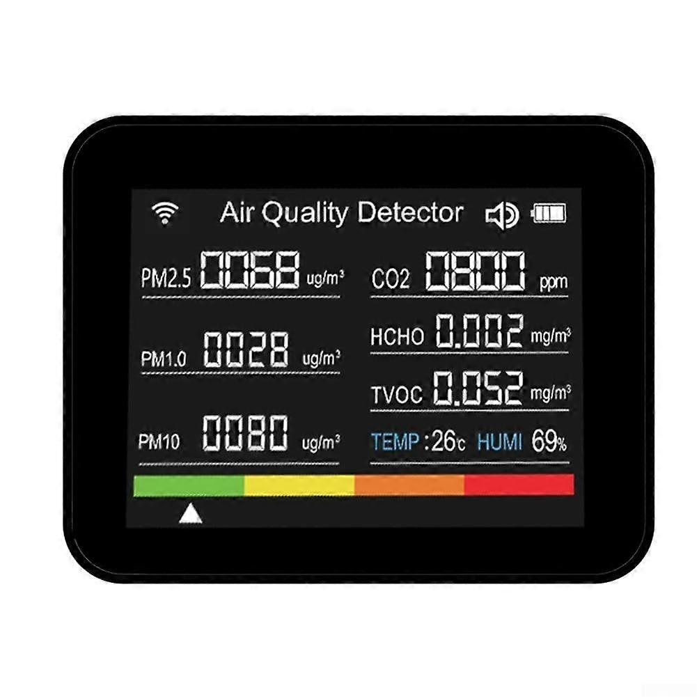 13In1 Indoor Air Quality Meter White With App Compatibility And Mobile App Control Air Quality Detector And Monitor