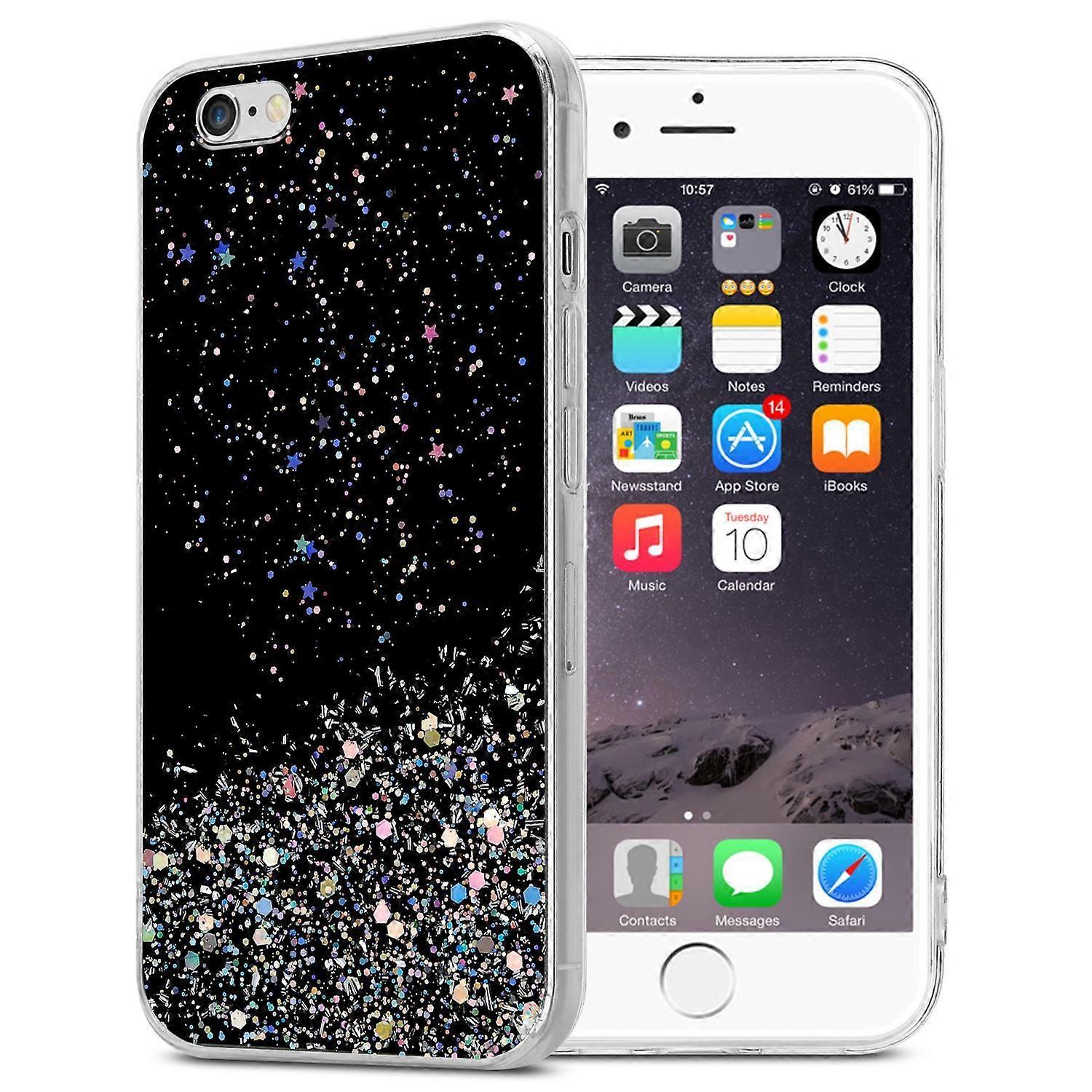Θήκη iPhone 6 / 6S Προστατευτική Θήκη TPU - Διάφανη με Glitter