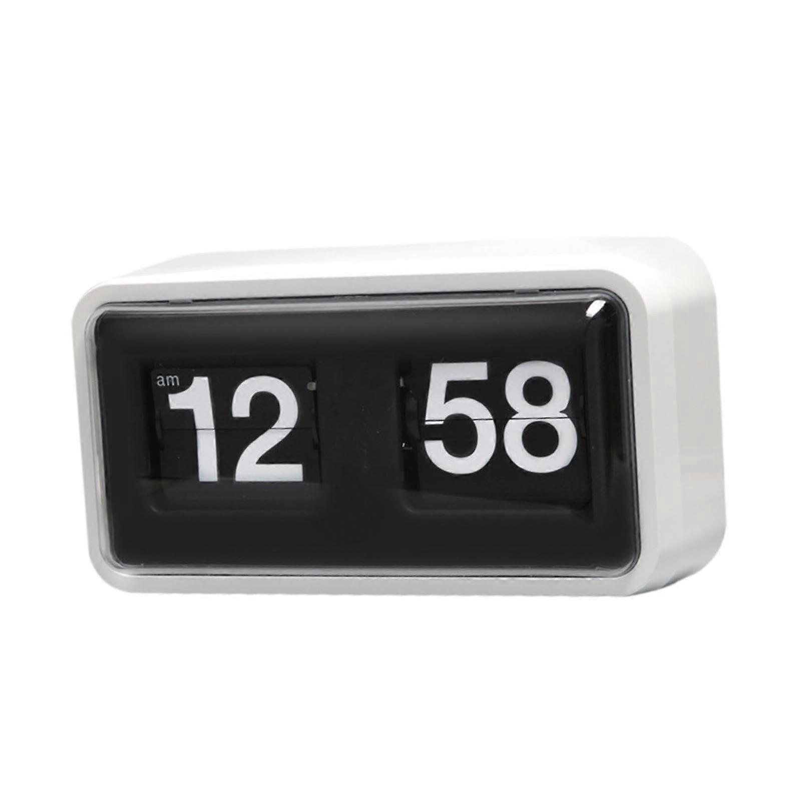 Table Clock with Large Numbers for Cafe and Dorm Room Use, White Color, Easy-to-Read Design, Modern Style