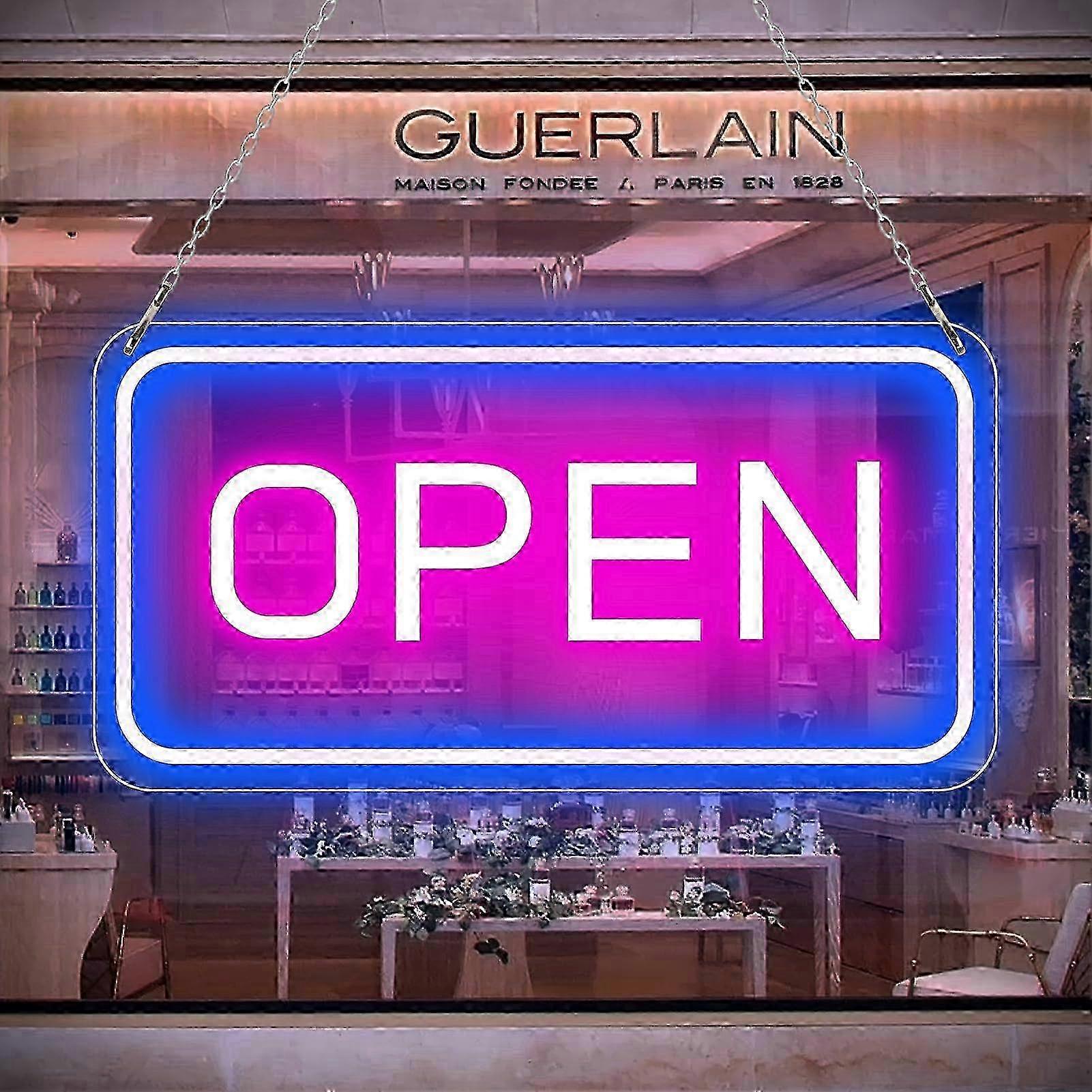 Neon Open Signs for Business, 16''x 9'' LED Open Sign, Super Bright (BluePink), ON/OFF Switch