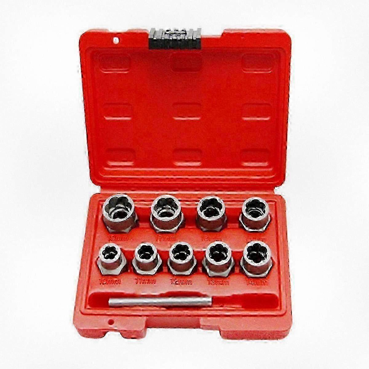 10-piece sliding nut remover set with 1/2 square hole for air cannon and electric wrench, red box toolkit TOP