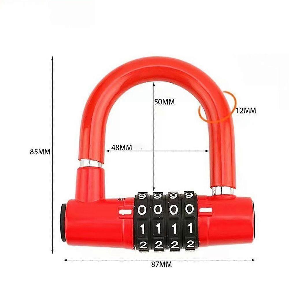 4 Digit Code Motorcycle Ring Lock Anti Theft Password Lock Bicycle Lock  for Outdoor Riding