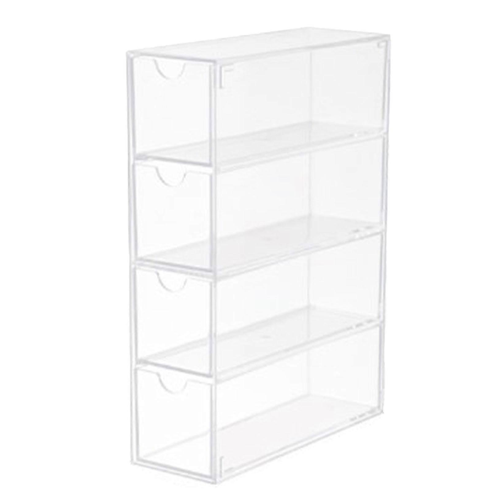 4 Drawers Eyeglass Storage Organizer Box Clear Acrylic Stackable Sunglasses Display Holder