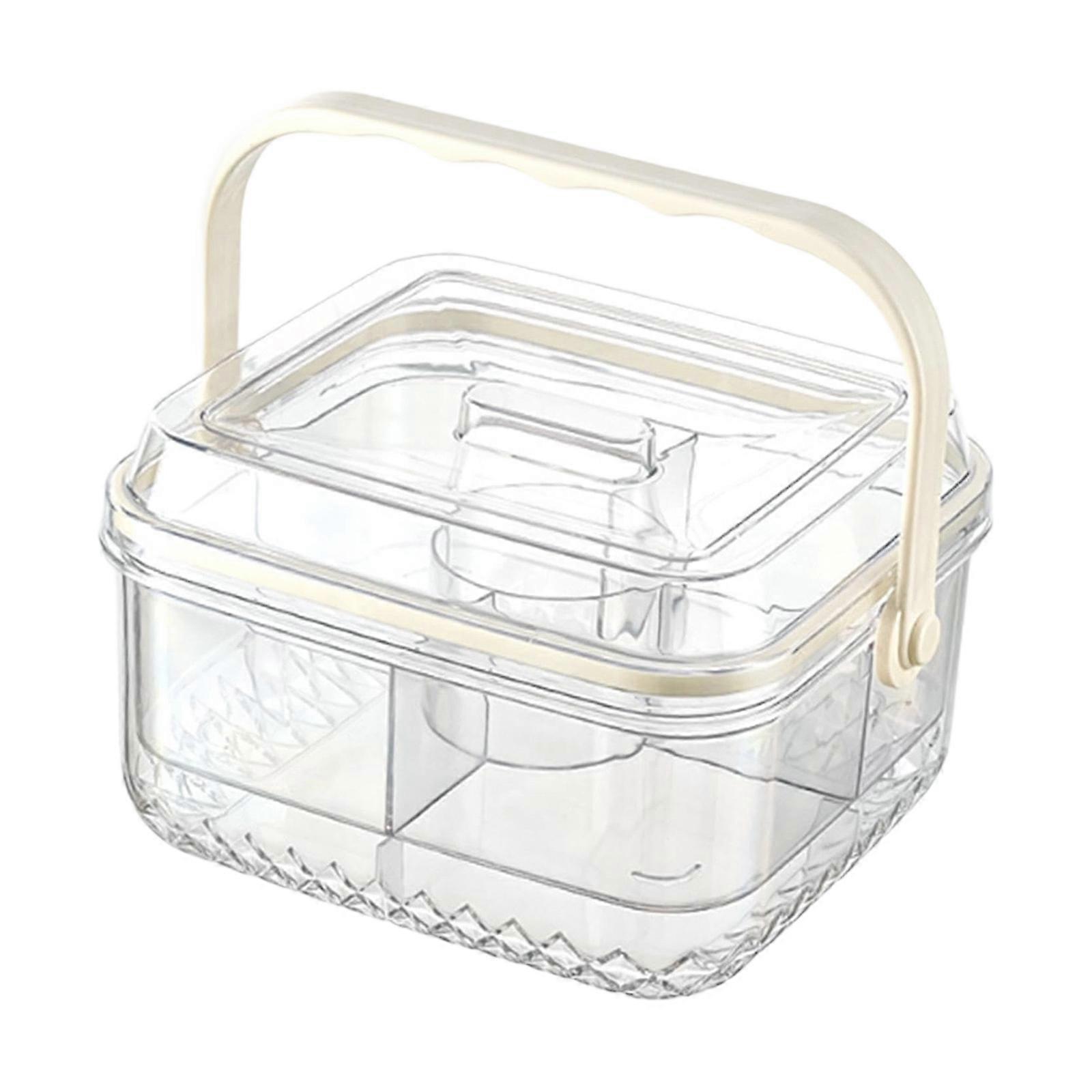Leak Proof Stackable Snacks Container With Dividers And Ergonomic Handle For Chilled Appetizers And Party Serving  M