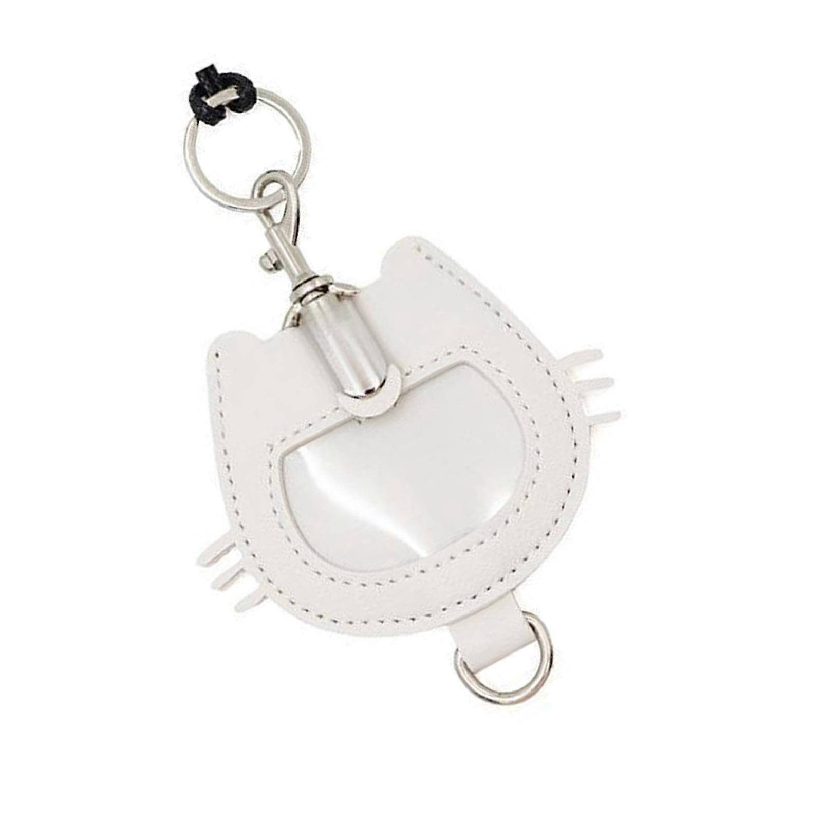 Modifiable Chain Necklace Highlighting Miniature Puss Face Bag Thin Plantbased Leather Practical Unisex Addition  White