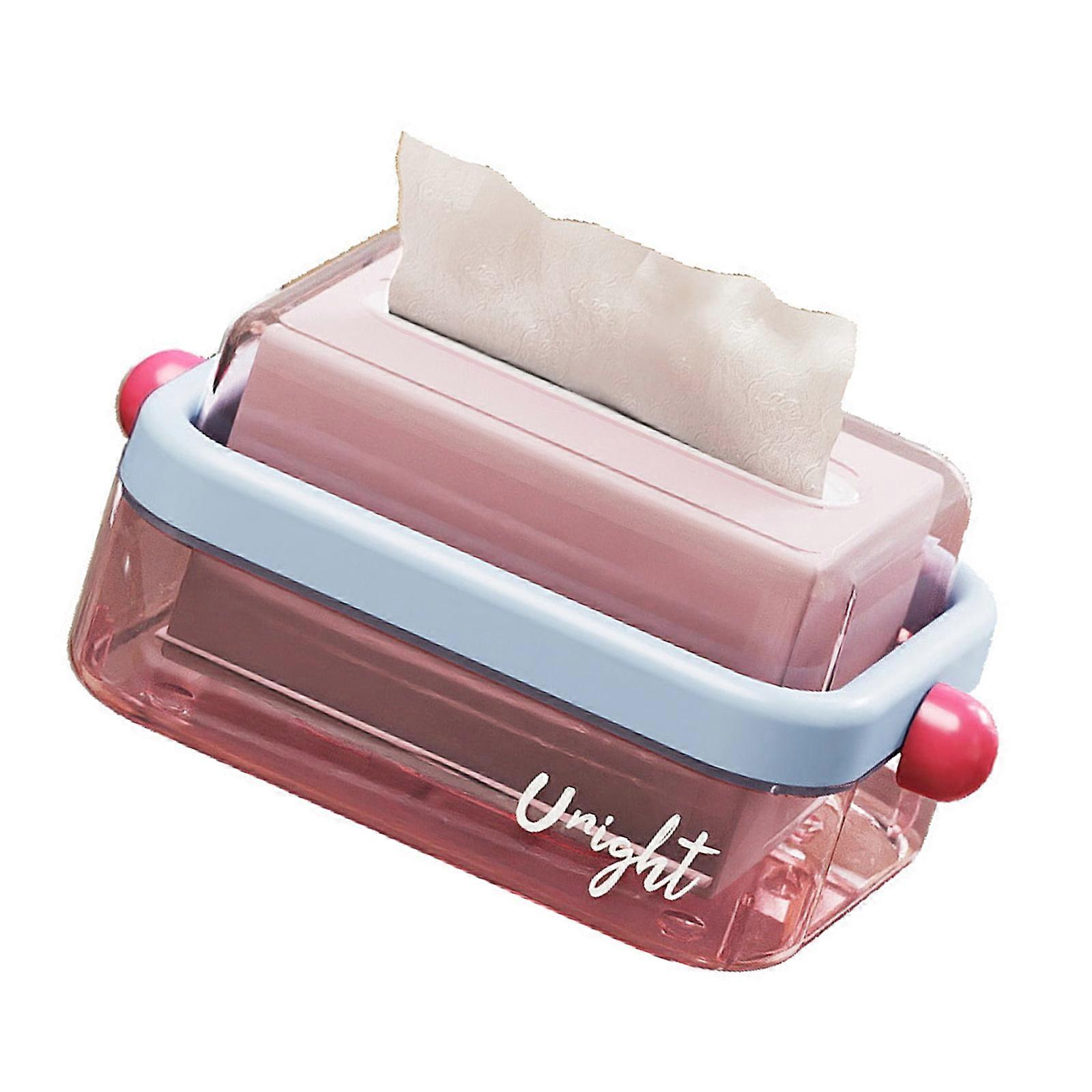 Modern Lift Function Tissue Dispenser Multipurpose Storage Container For Kitchen Countertops Bathroom Conceit Organization  Pink
