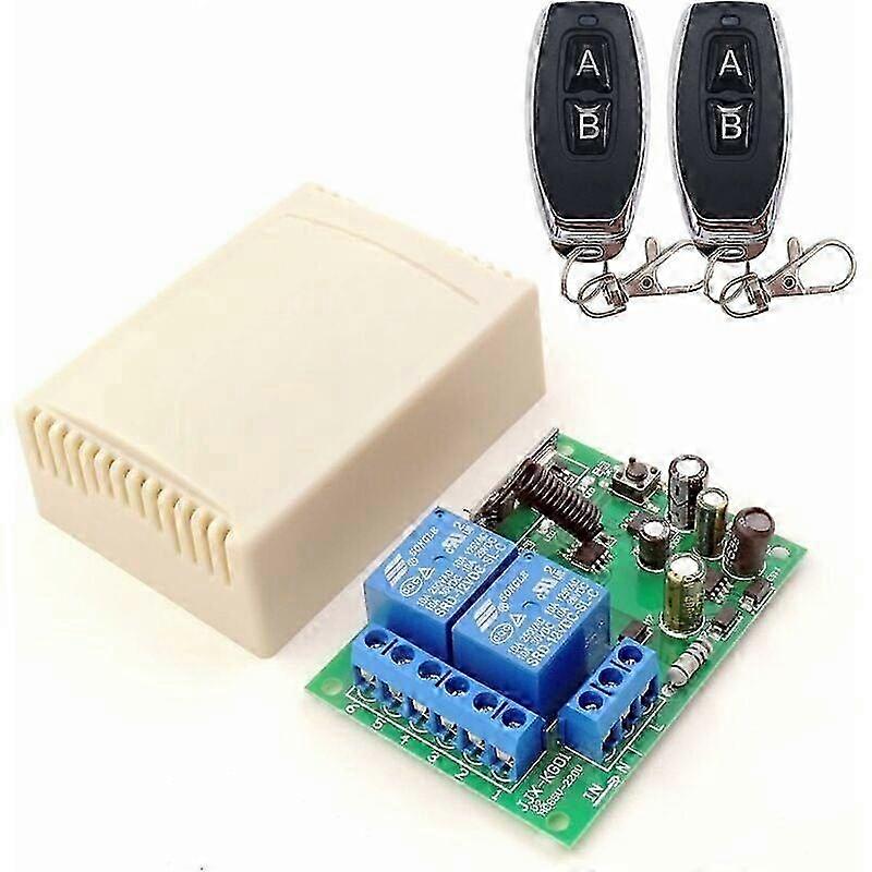 Dieserc wireless remote switch 433 mhz, 2 channels ac 220v with relay receiver and 2 remote controls p 25-26