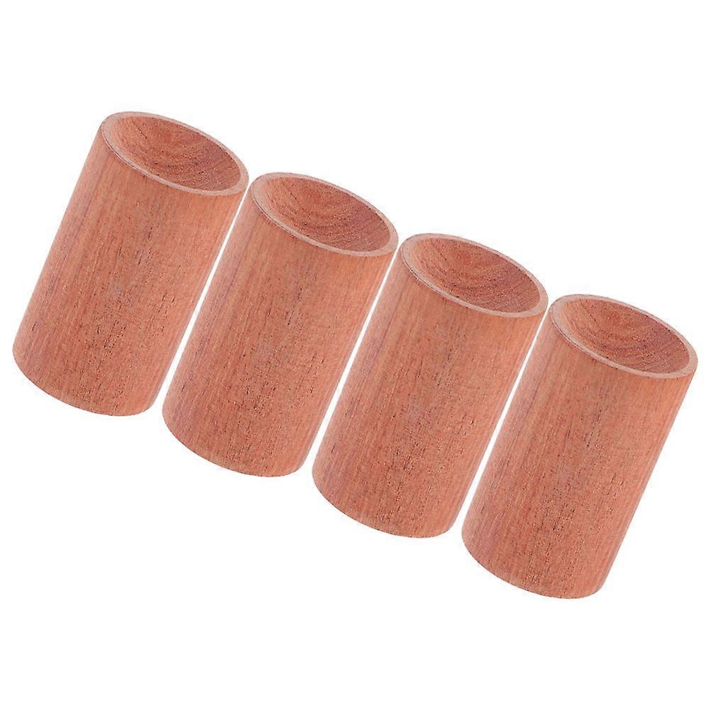 Mini Cylinder Wood Base Essential Oil Display Pillars for Aromatherapy 4Pcs