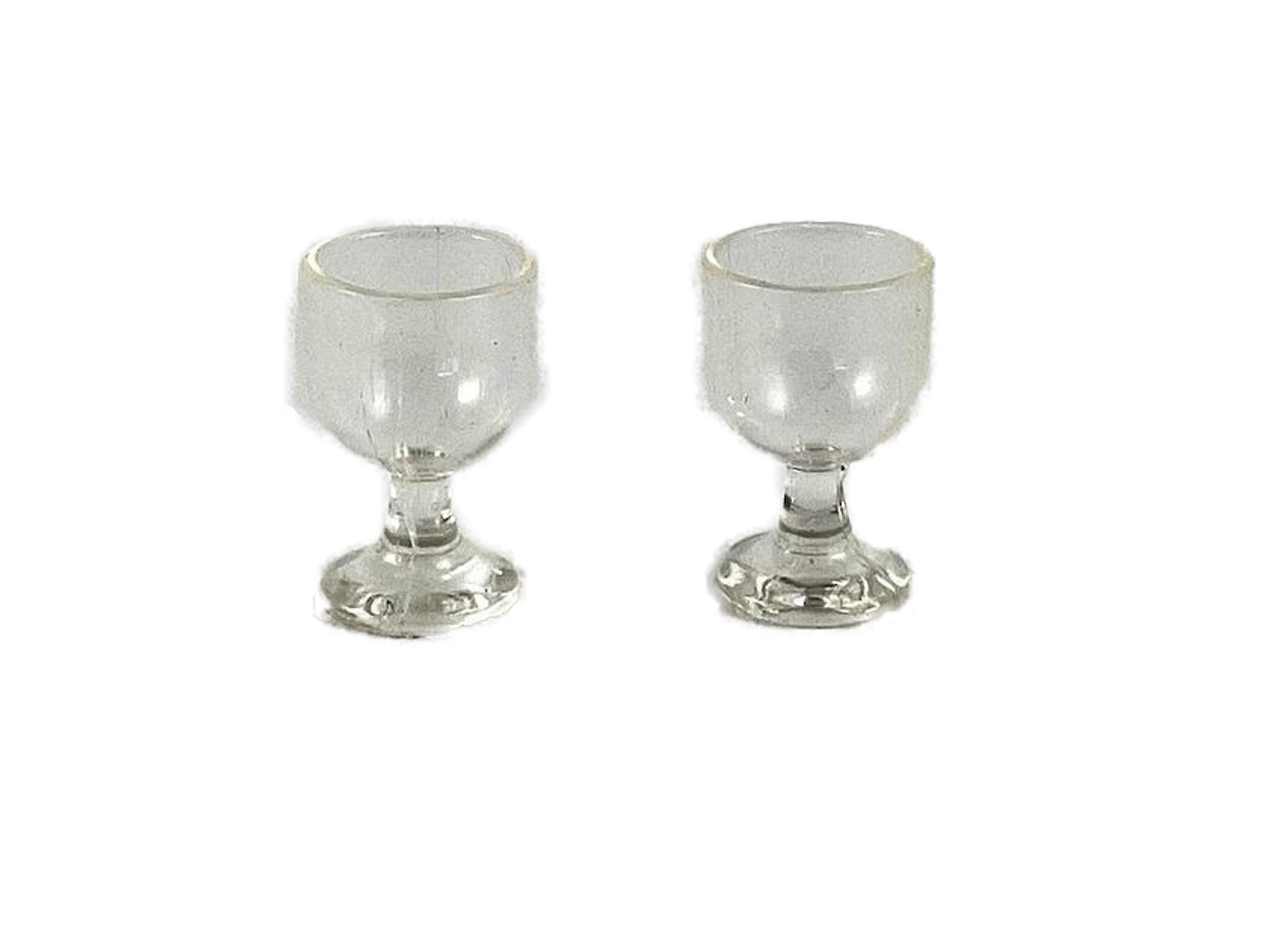 بيت الدمى 2 كؤوس النبيذ الجذعية الفارغة مصغرة بار غرفة الطعام التبعي 1:12