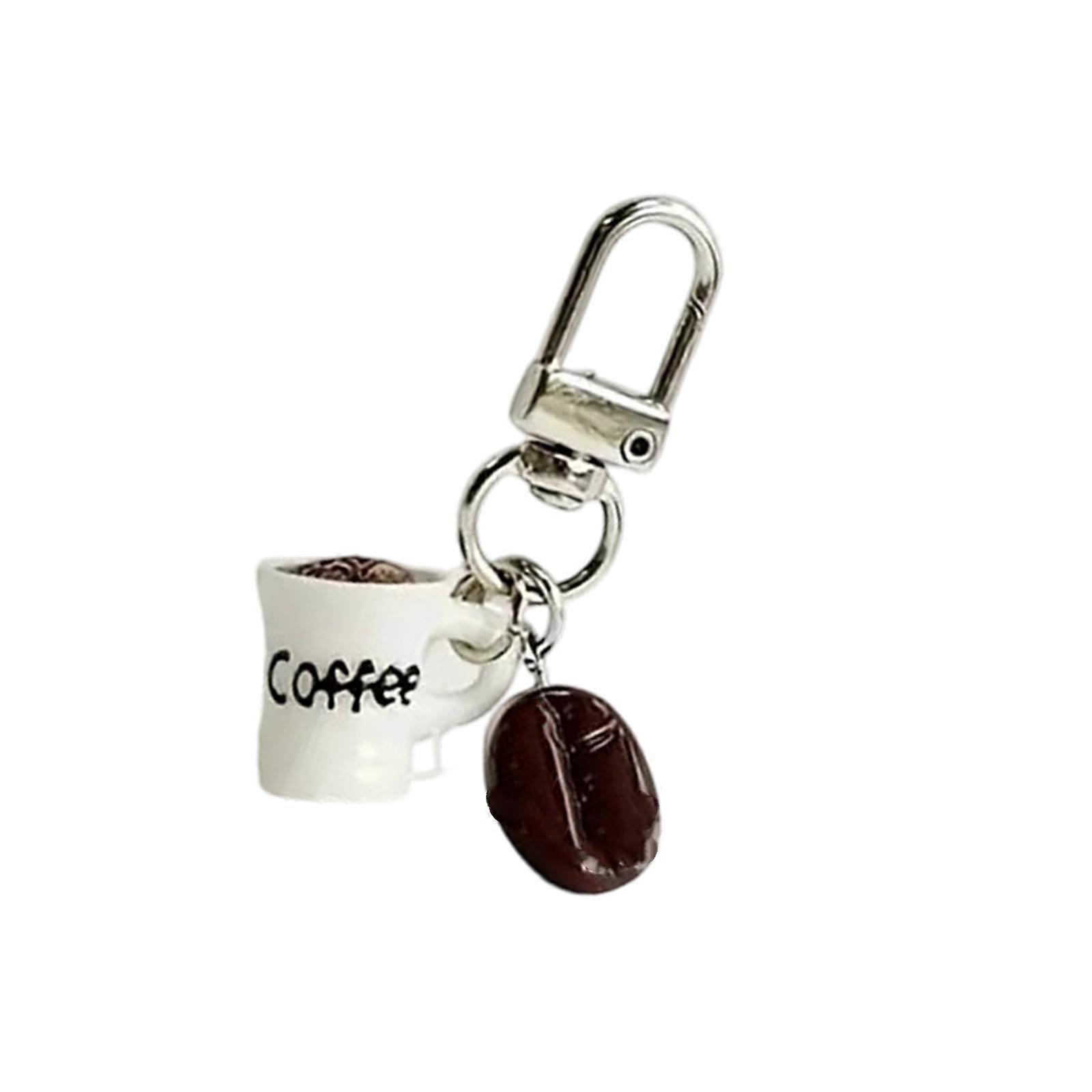 Artistic Coffee Cup Keychain Resin Crafted Accessory Multipurpose Use For Keys Bags Travel Accessory Multicolor