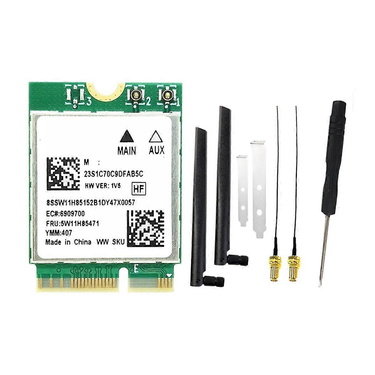 RTL8922AE WiFi7 Card 6338Mbps 2.4G/5G/6G Bluetooth5.4 M.2 NGFF Wireless WiFi Adapter Card+2x8DB Ante