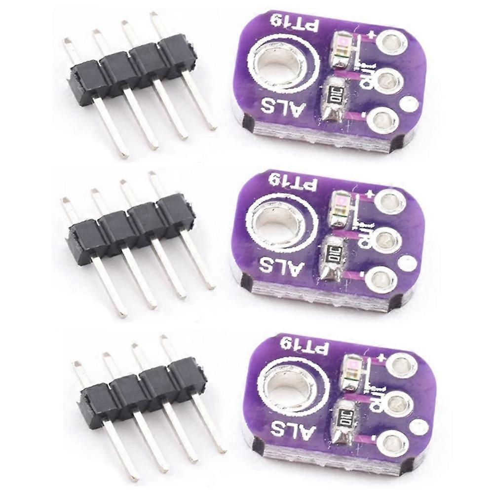 ALS-PT19 Analog Light Sensor Module High Dynamic Range Light Sensor Breakout Board 2.5V-5.5V Light UV Sensor Module 3PCS