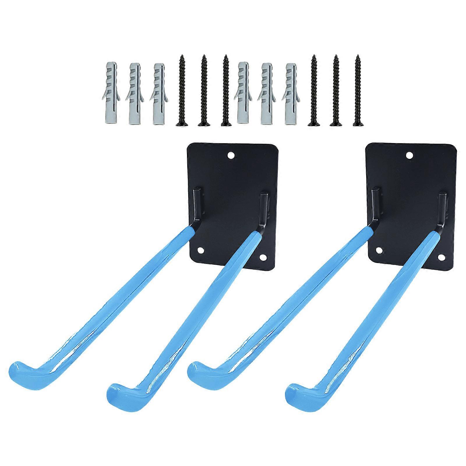2Sets Large Capacity Wall Hooks Heavy Duty Coated Iron Construction for Organizing Garage Shed Workshop Essential  Sky Blue