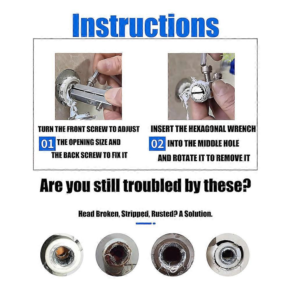 Broken Faucet Removal Tool,Stripped Screw Extractor,Broken Pipe Extractor Tool,Pipe Extractor Set 1set