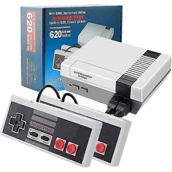 Classic Retro Game Console, Nostalgic Home Mini Video Game Console with 620 Games - Two-Player Console, Family Game - AV Interface (EU Plug)