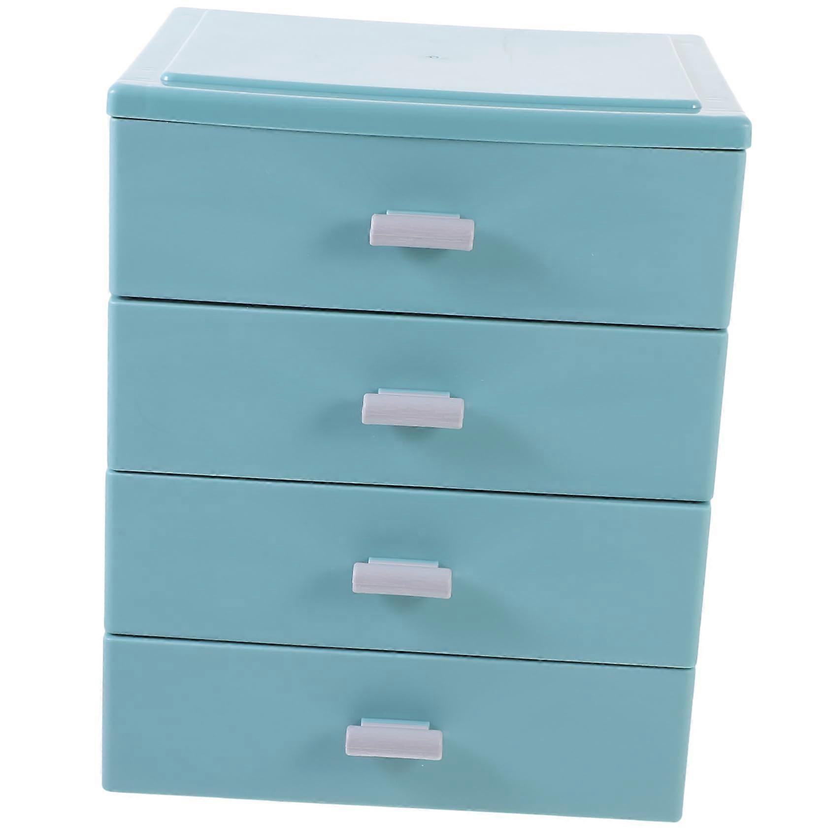 Desk Organizer with Drawers for Office Supplies, Stationery, Cosmetics and Small Items Storage Blue