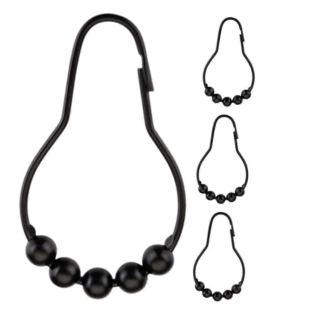 4pcs Roller Shower Curtain Hooks Set, Easy Installation for Bathroom Home Decor