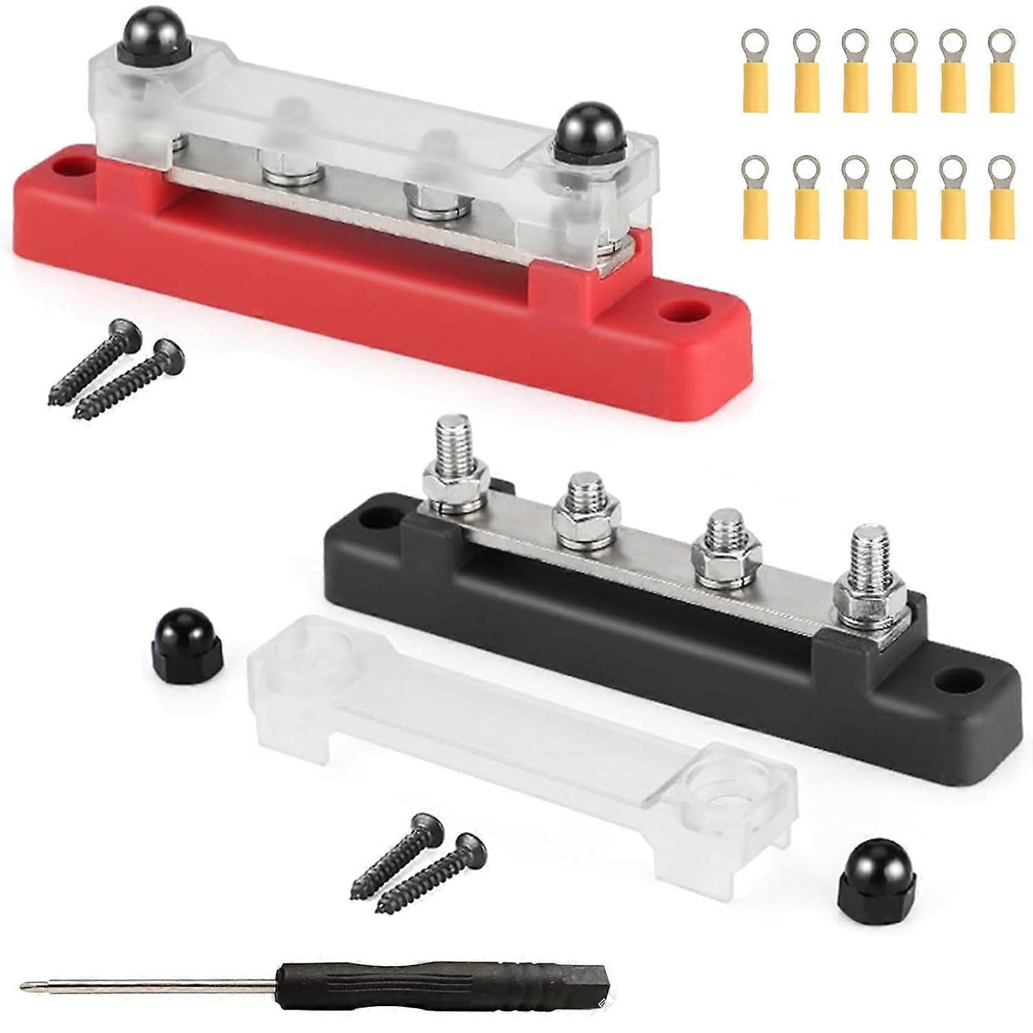 pieces busbar 12V-48V DC 150A distribution block with 4xM6 bolts power distributor for bus boat RV 12V distributor