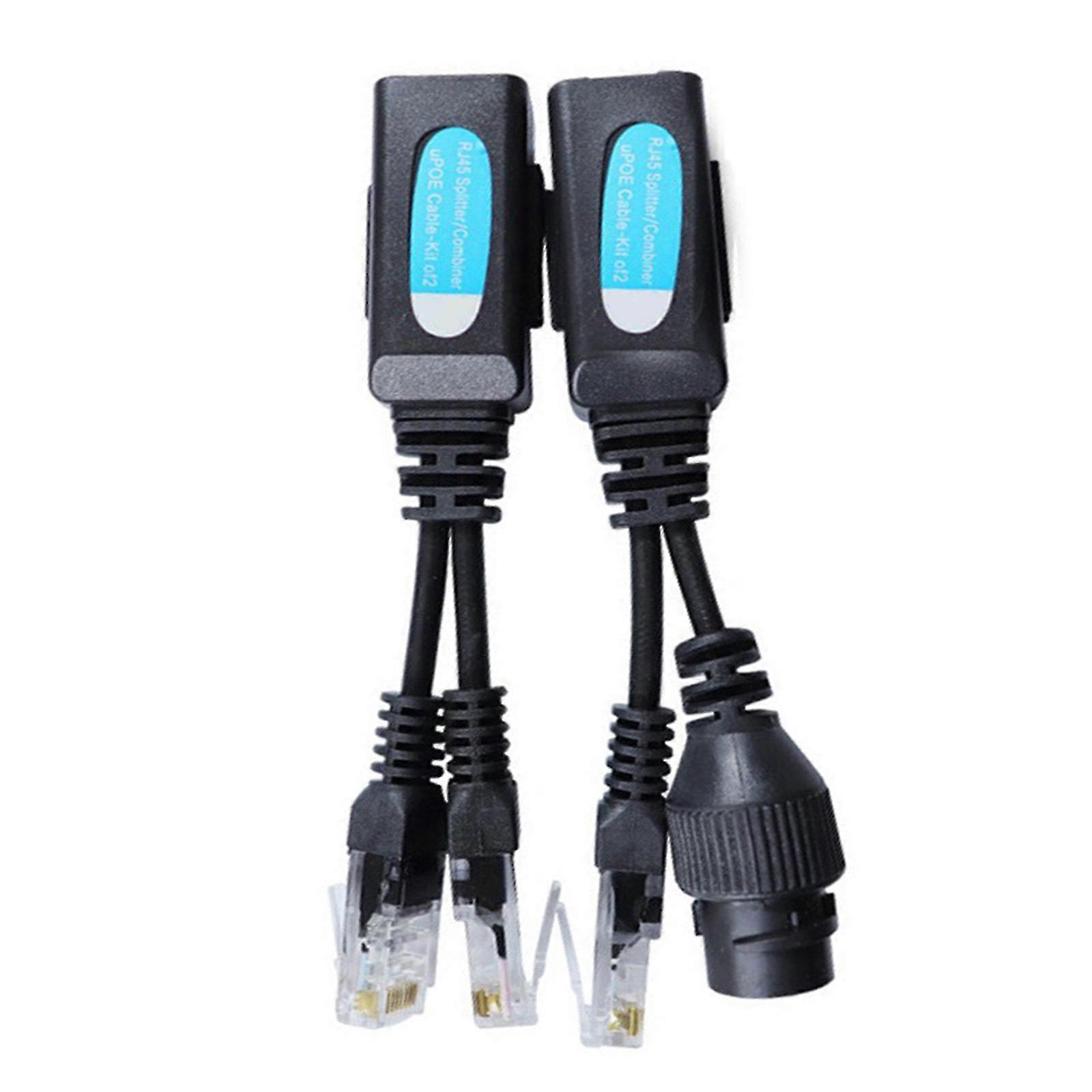 2pcs RJ45 Ethernet Cable Combiner/Splitter Kit for IP Cameras, Wireless Access Points, Compatible with Most POE Devices