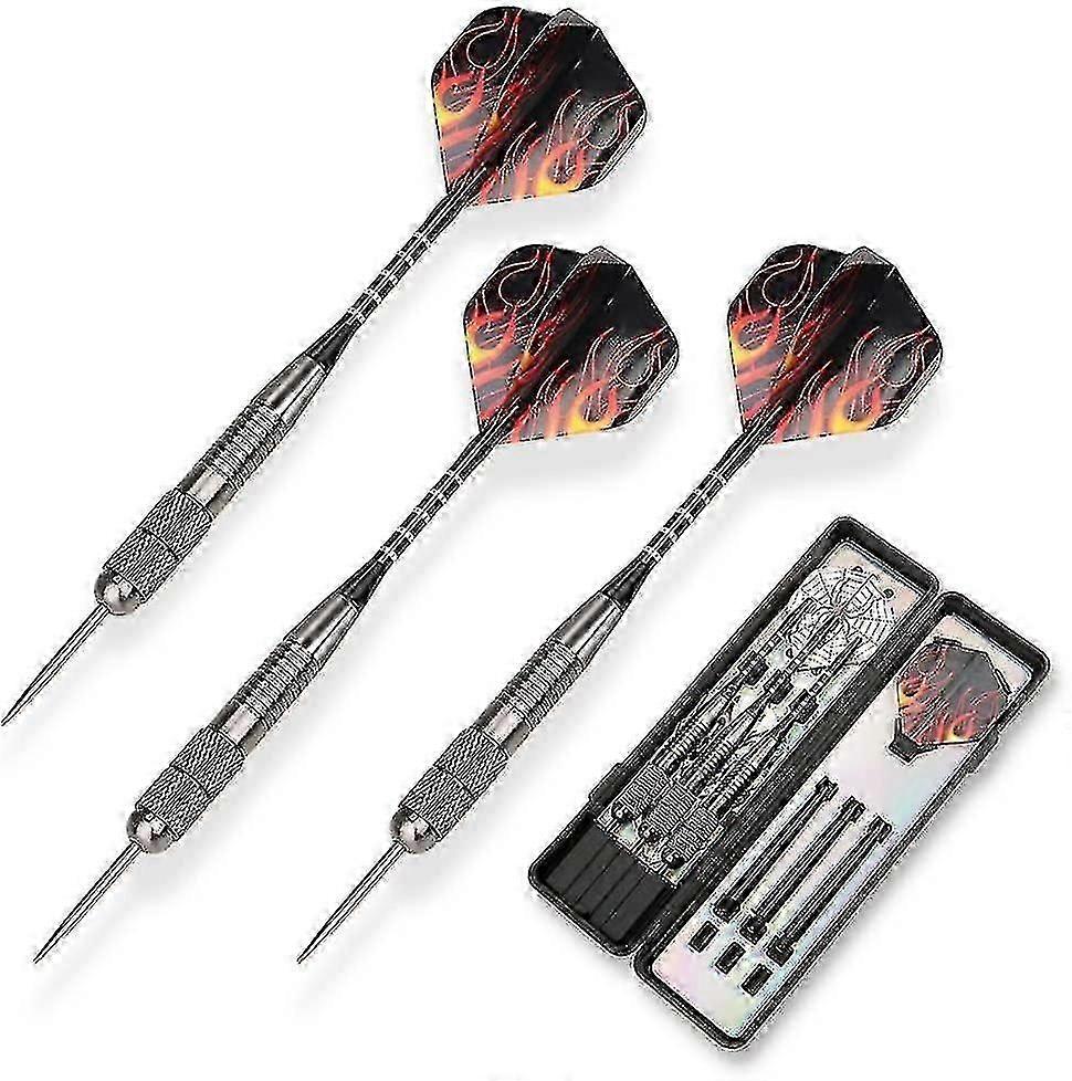 3 حزمة الصلب السهام تعيين التنغستن 26 غراما مع مهاوي الألومنيوم و 3 نمط رحلات + 1 حالة، المهنية المعدنية سهم تلميح مجموعة