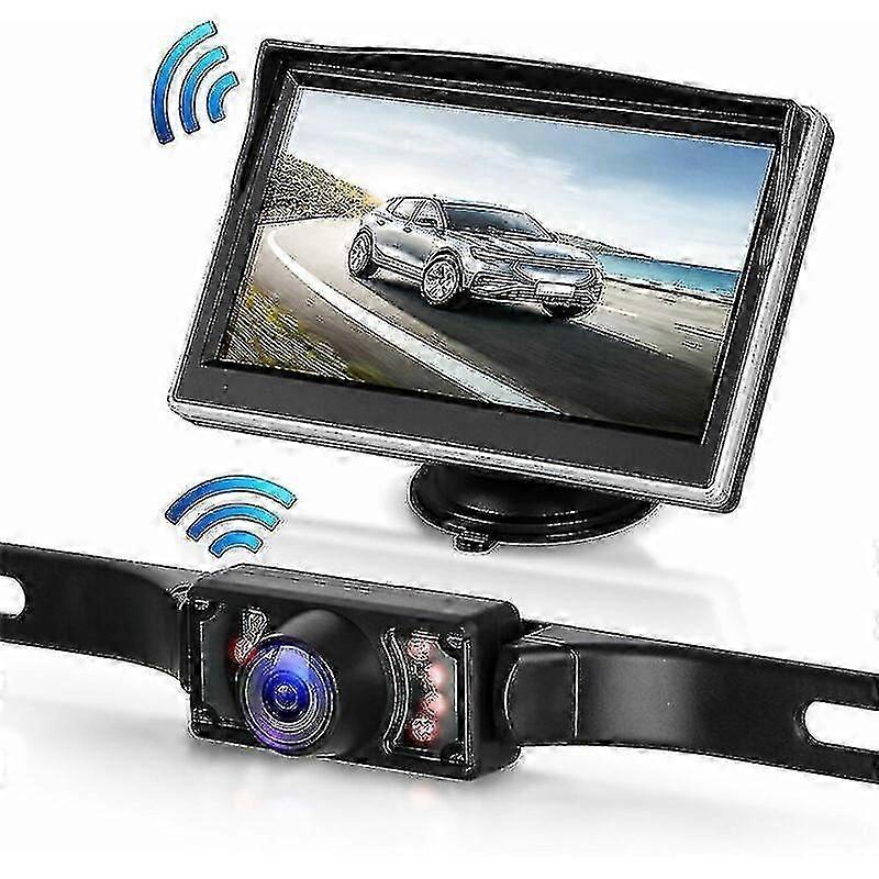 Wireless Backup Camera, 5" Rear View Backup Camera Monitoring System, 7 Infrared Led Parking Cameras With Super Night Vision
