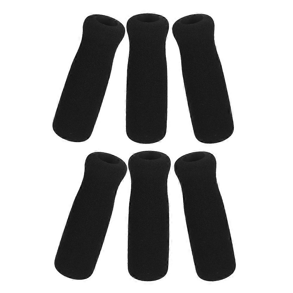 Cane Grip Replacement 6Pcs Comfortable Handle Wraps For Daily Use On Walking Sticks Black