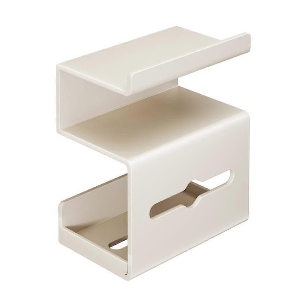 Wall Mounted Paper Towel Holder with Storage Shelf for Space Saving Bathroom Organization