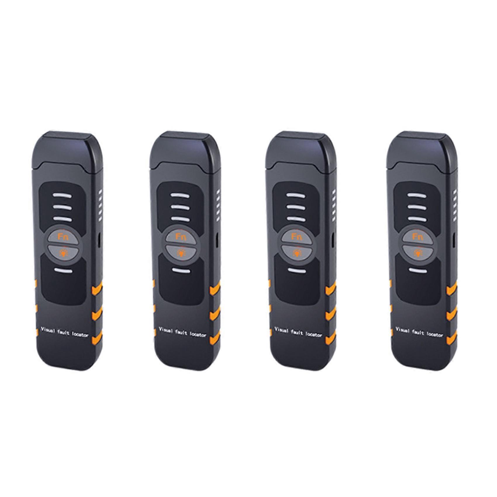 4X Fiber Optic Tester Pen Type Red Light Visual Fault Locator Rechargeable Optical Cable Test Optical Power Meter 10Mw