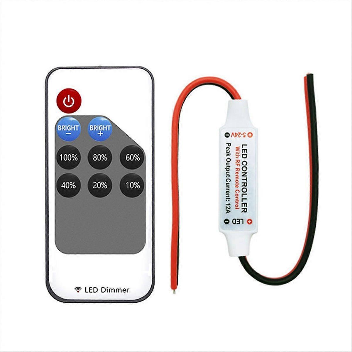 Mini LED Variateur Unicolore DC 5V 12V 24V 5050 2835 Bandes lumineuses Tension constante PWM Signal Controller RF 9-Key Remote