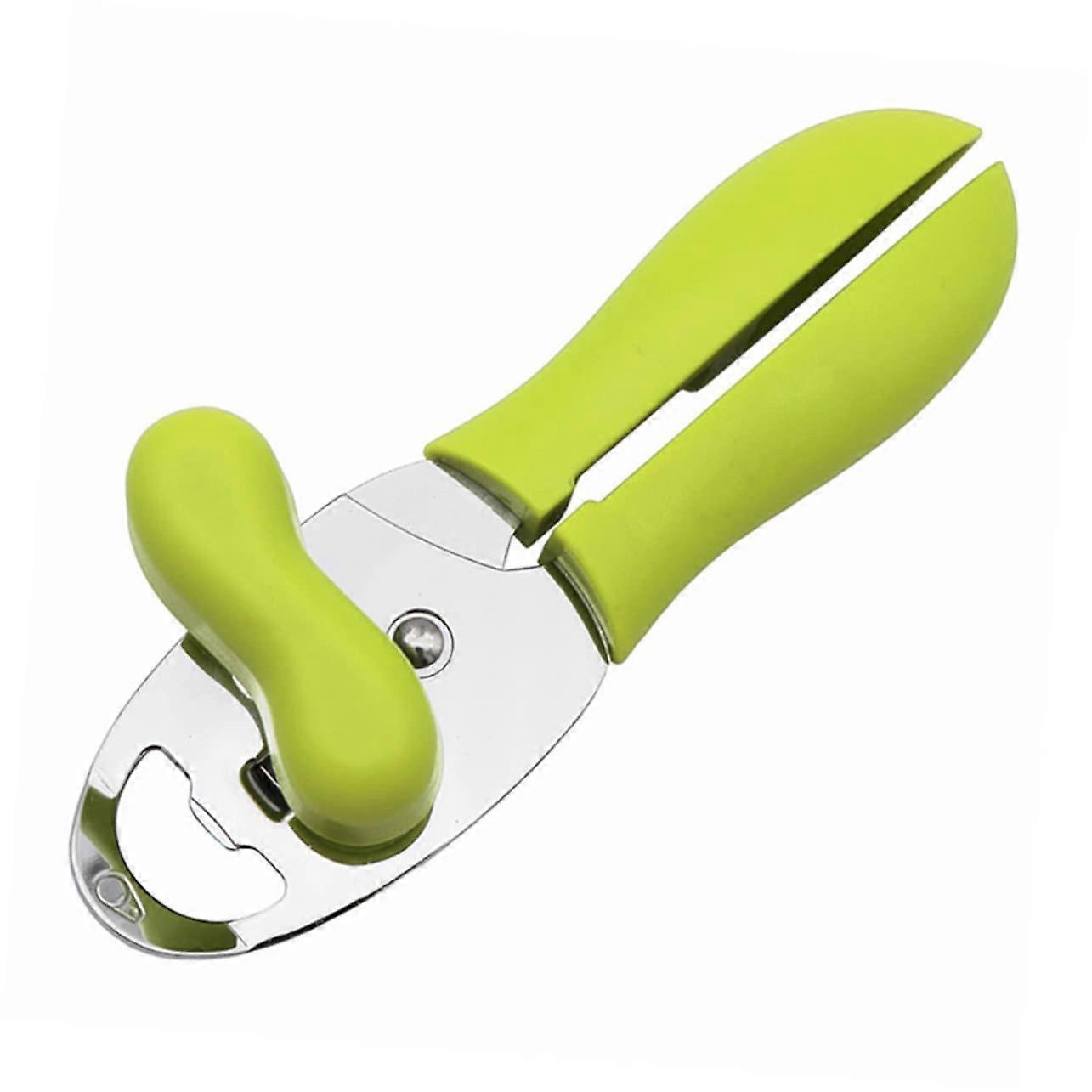 Manual Can and Jar Opener Stainless Steel 2 in 1 Design with Ergonomic NonSlip Grip Green