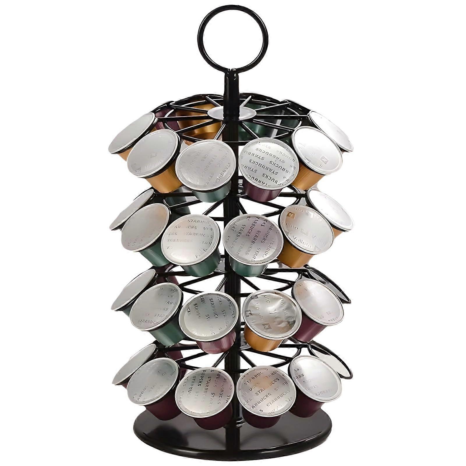 Coffee Pod Holder 40Capsule Large Capacity Organizer with 360 Degree Rotating Carousel Design