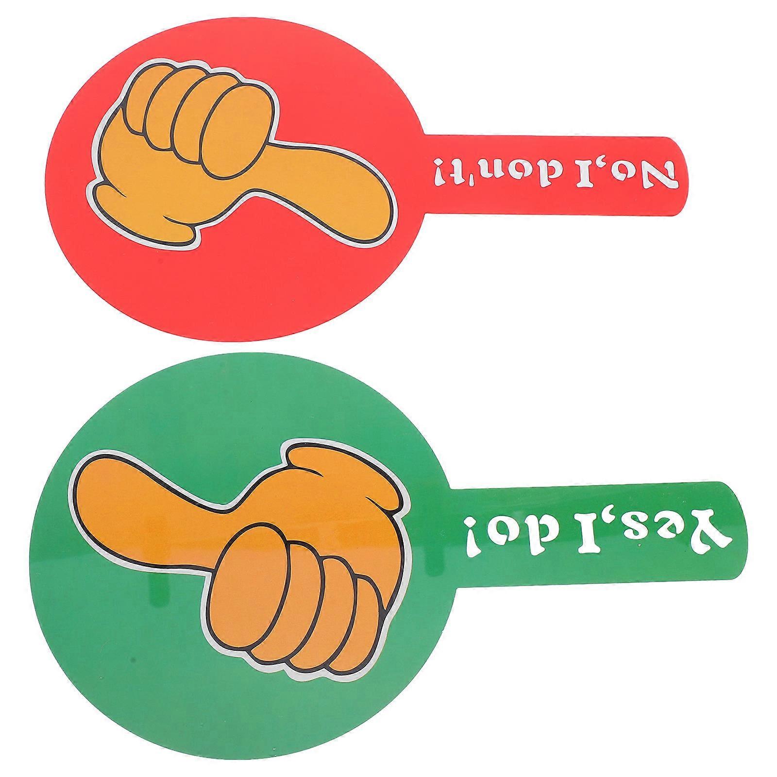 Thumbs Up Paddles Double Sided for Classroom Voting 2Pcs Plastic Boards
