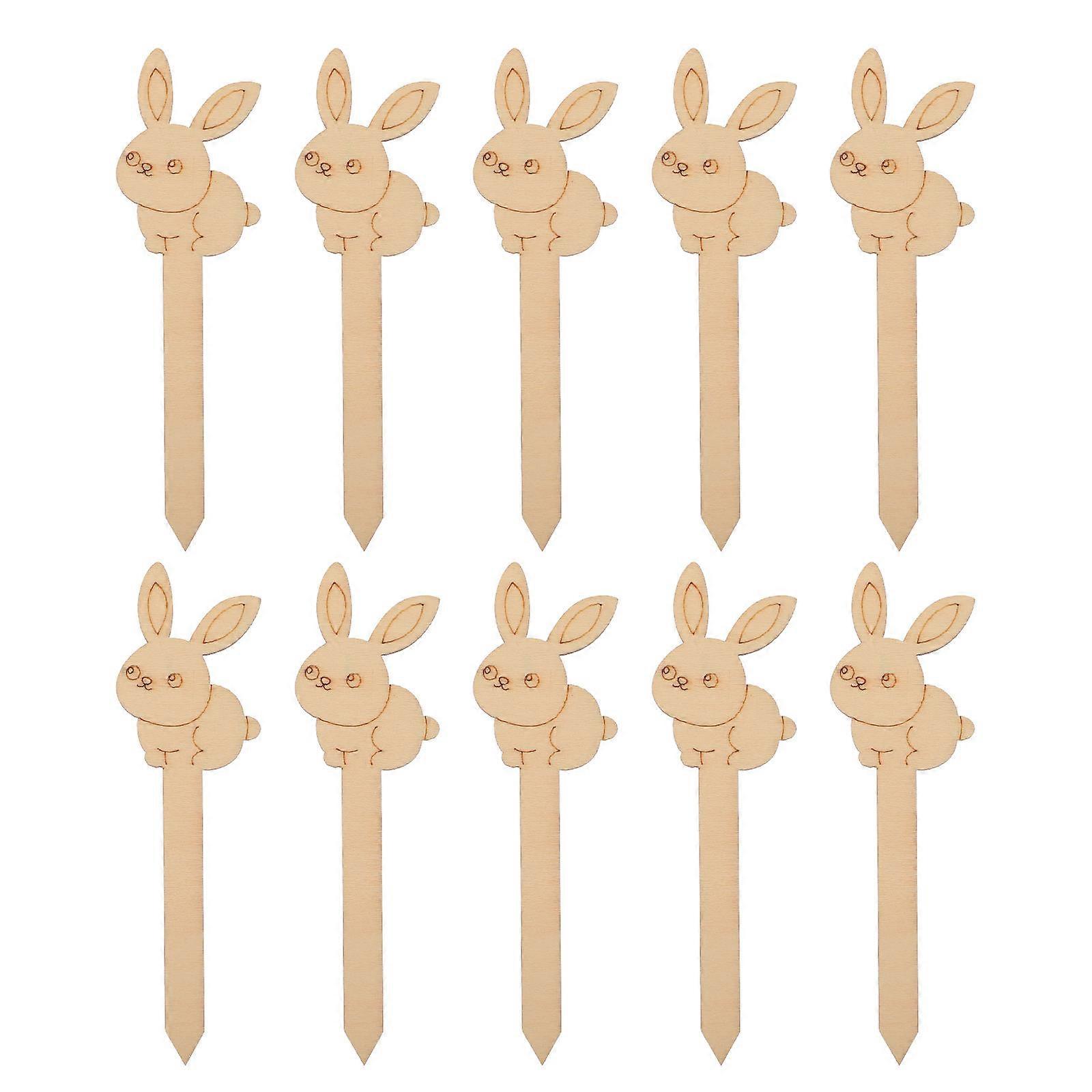 Rabbit Wooden Bookmarks for Craft 10Pcs Easter Themed Book Dividers