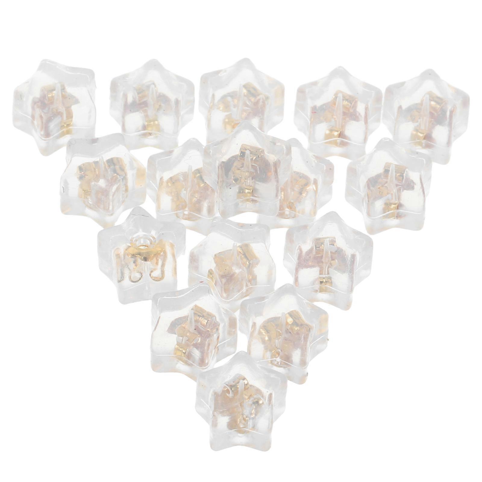 Comfortable Silicone Earring Backs for Studs Star Design 16Pcs Set