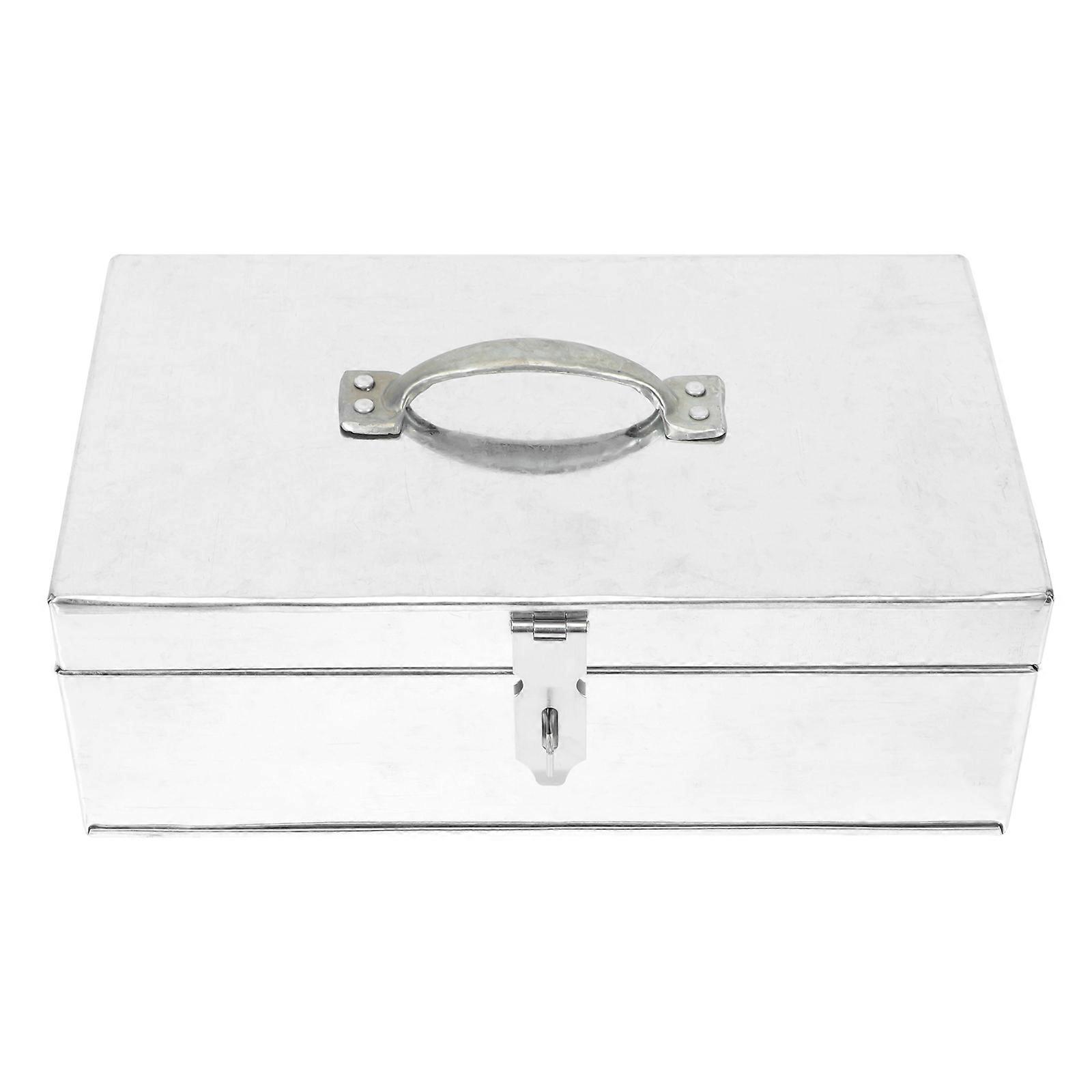 Storage Box Sturdy Tool Box Iron Sheet Tool Storage Case Home Use Assorted Color 1Set