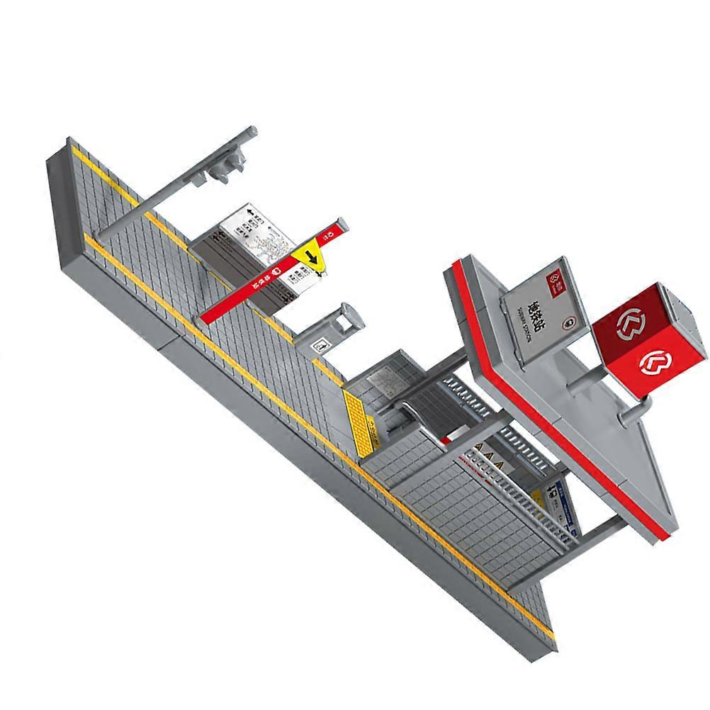 Playing Platform Model Toy for Kids 4Pcs Subway Railway Scene Accessory