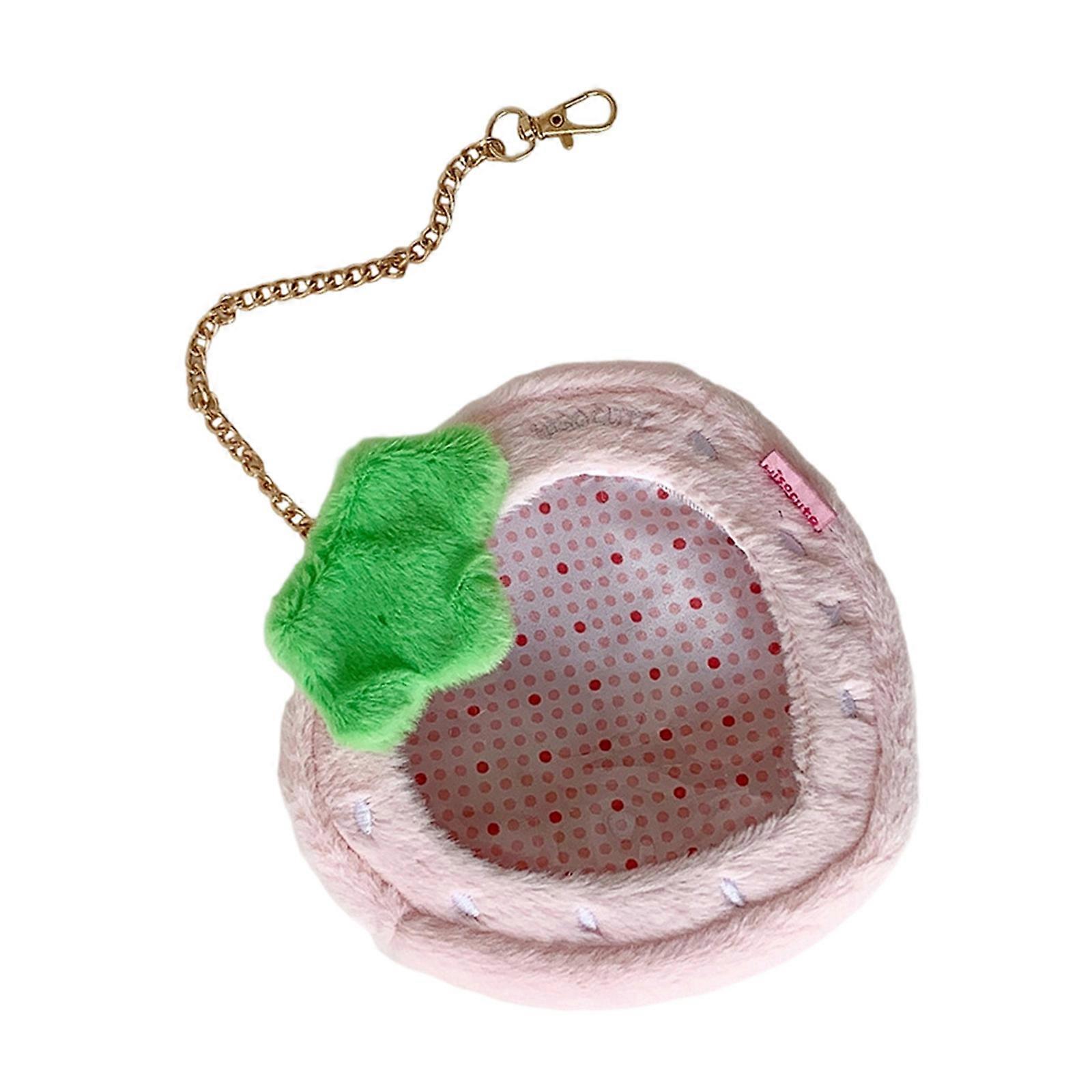 Portable Mini Doll Storage Bag with Keychain Hanging Blind Boxes Organizer with Zipper Closure Clear Figures Display Bag  Pink