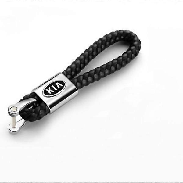 Kia Braided leather key ring Black one size