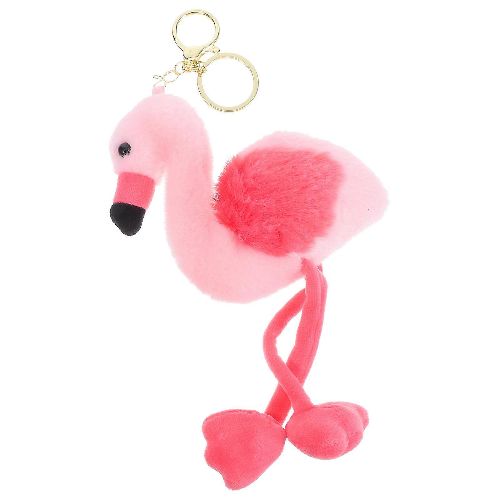 Flamingo Plush Keychain Hanging Ornament for Backpacks Soft
